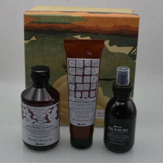 replumping box mit replumping shampoo 250ml, replumping conditioner 150ml und oi all in one milk 135ml